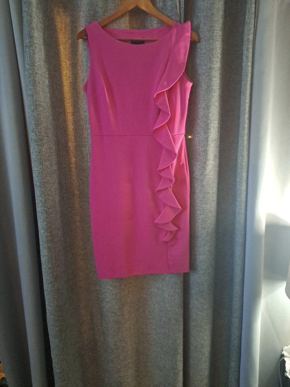 Enfocus Studio Hot Pink Ruffle Midi Dress